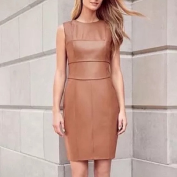 ANTONIO MELANI Dresses & Skirts - Antonio Melani Tatiana Lambskin Dress in Camel